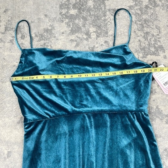 NWT After Six Cowl Neck Velvet Gown Bridesmaid Dress Dutch Blue 1541 Sz 16 - Picture 7 of 12